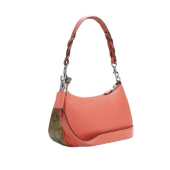 Coach Crossbody Shoulder Bag with Matching Card Holder Tangerine Khaki New $496 - Picture 14 of 14